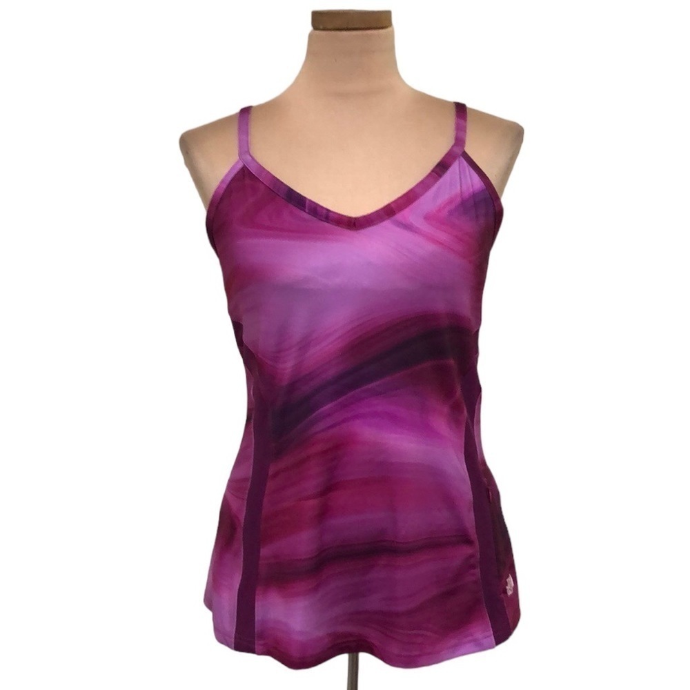 North Face Active Tank Top Size Large Purple Marble Tie Dye